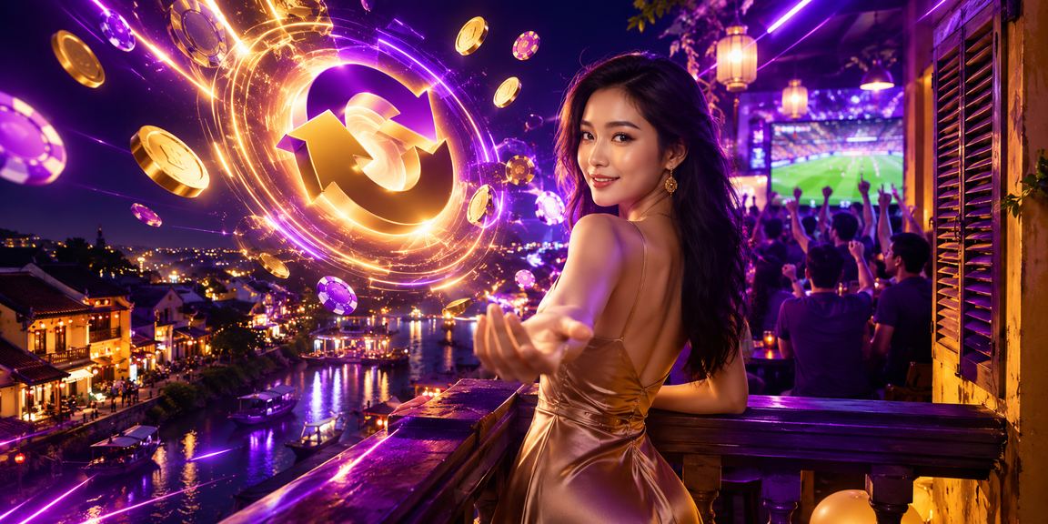 Cảnh phố cổ Hội An về đêm, người dùng theo dõi kèo thể thao trên điện thoại