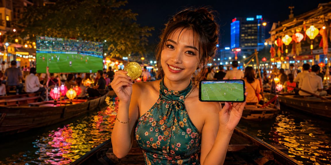 Người dùng tại chợ đêm Huế truy cập casino trực tuyến trên điện thoại di động